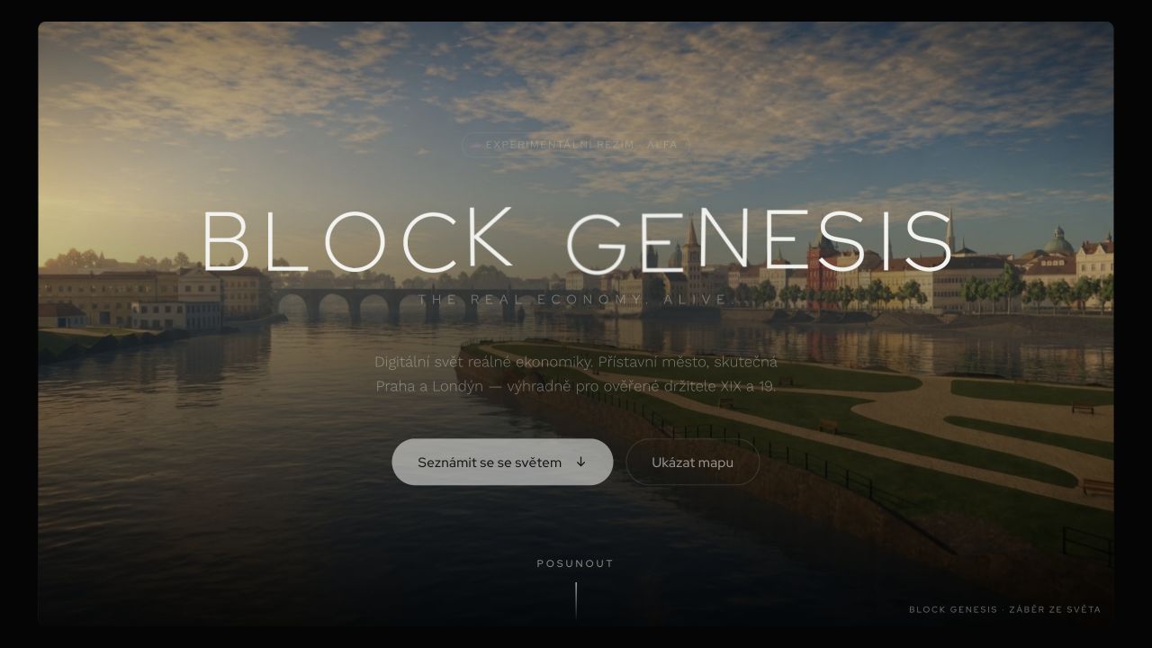 Veřejná prezentace BLOCK GENESIS s Prahou a označením experimentální alfa
